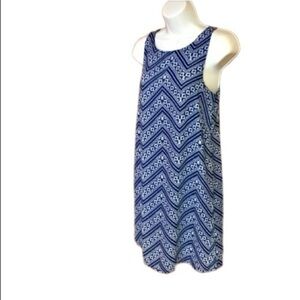 Pink rose flowers n zigzags summer tank dress